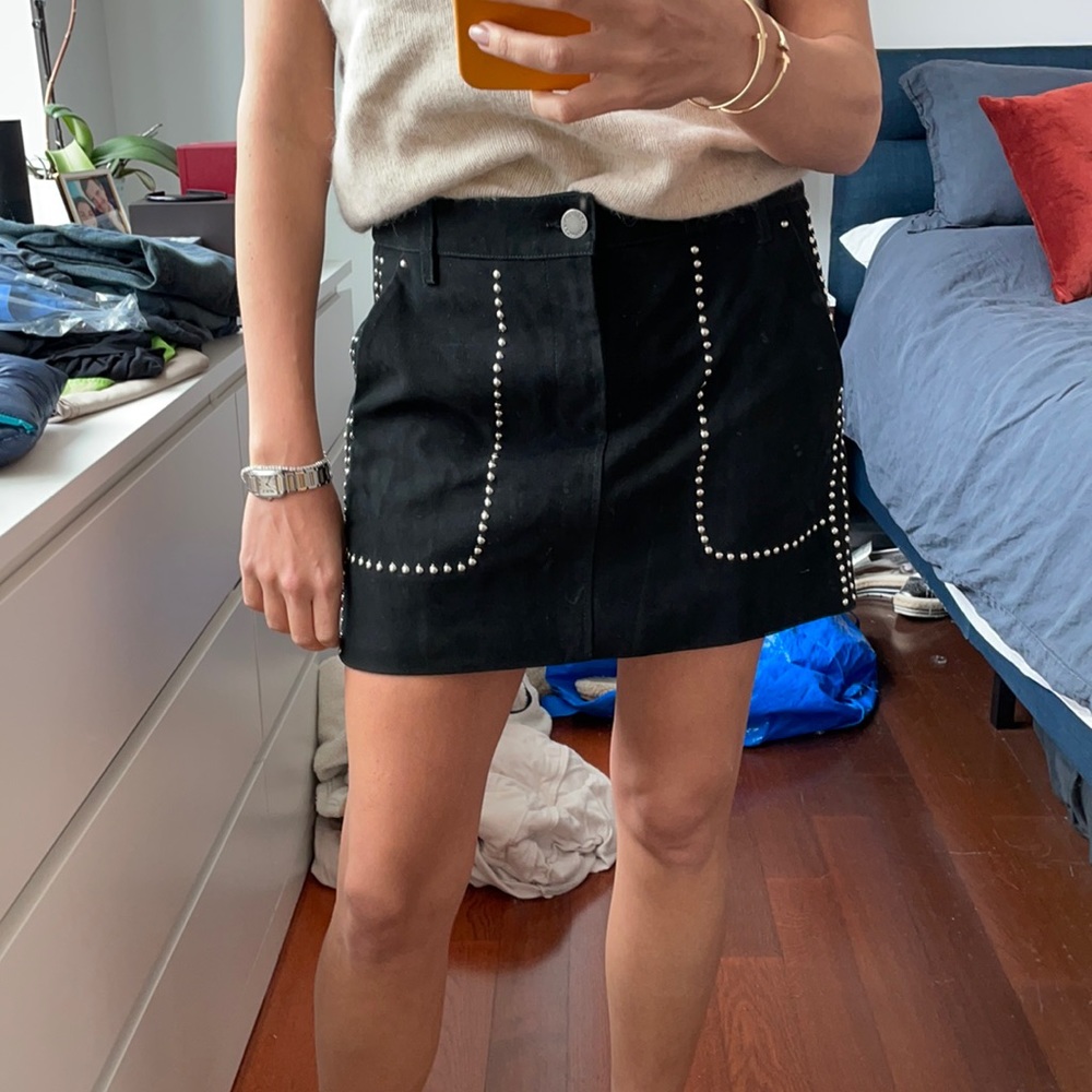 Rebecca Minkoff Suede studded mini skirt